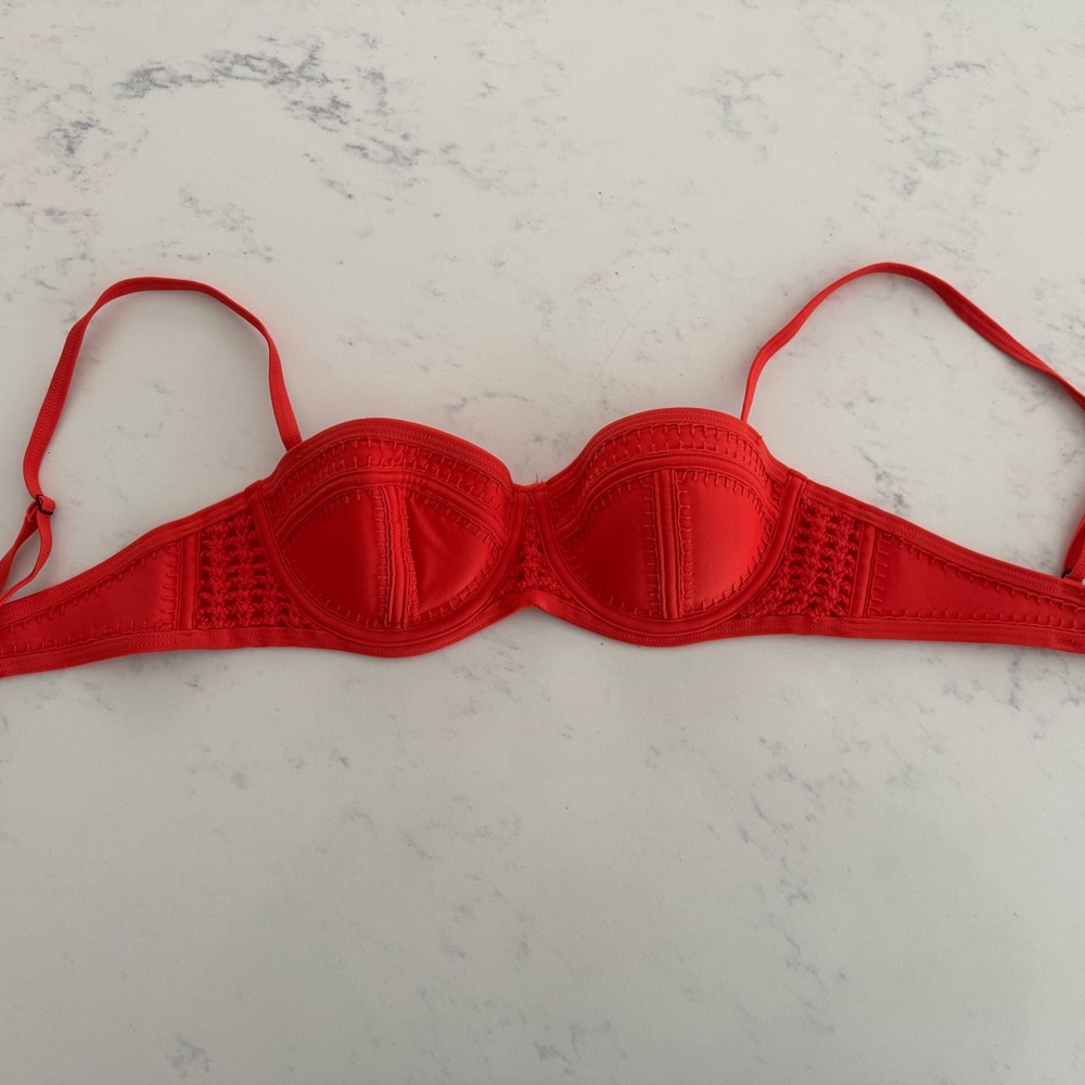 Triangl Red Neoprene Bikini Top